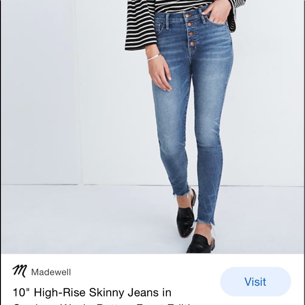 Madewell 10” Hi rise skinny jeans